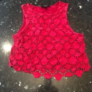 Forever 21  Size S red crochet top